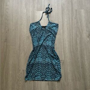 Blue Turqoise PLT Snakeskin Bikini Coverup